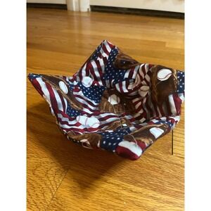 Handmade Bowl Cozy American Flag Baseball Microwave Safe Heat Resistant